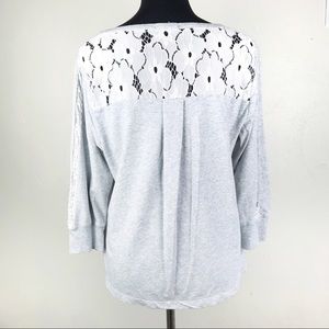 JANE AND BLEECKER Lace Sweater Lounge Top Grey L